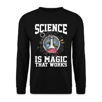 La science est magique qui fonctionne 4 - Sweat-shirt Unisexe - noir - Devant - Alina (178cm) & Michal (187cm)