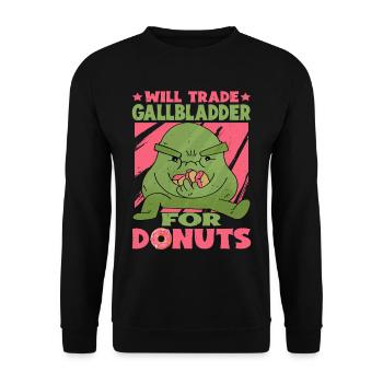 Échangera la vésicule biliaire contre des beignets - Sweat-shirt Unisexe - noir - Devant - Alina (178cm) & Michal (187cm)