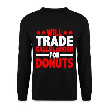 Will Trade Gallbladder For Donuts 2 - Unisex Pullover - Schwarz - Vorne - Alina (178cm) & Michal (187cm)