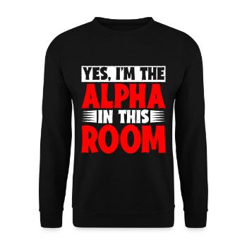 Oui, je suis l’Alpha dans cette pièce 17 - Sweat-shirt Unisexe - noir - Devant - Alina (178cm) & Michal (187cm)