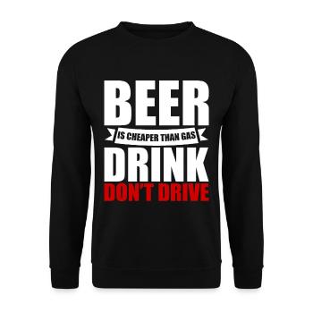 La bière est moins chère que l’essence, buvez, ne conduisez pas 4 - Sweat-shirt Unisexe - noir - Devant - Alina (178cm) & Michal (187cm)