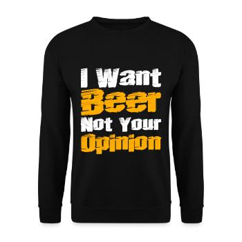 Je veux de la bière, pas votre opinion 4 - Sweat-shirt Unisexe - noir - Devant - Alina (178cm) & Michal (187cm)