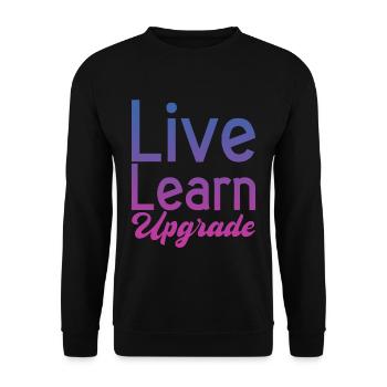 Live Learn Upgrade 2 - Unisex Sweatshirt - black - Front - Alina (178cm) & Michal (187cm)