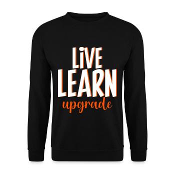 Live Learn Upgrade 4 - Unisex Sweatshirt - black - Front - Alina (178cm) & Michal (187cm)
