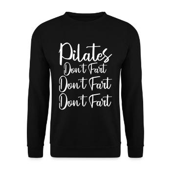 Pilates Don't Fart Don't Fart Don't Fart 2 - Unisex Pullover - Schwarz - Vorne - Alina (178cm) & Michal (187cm)
