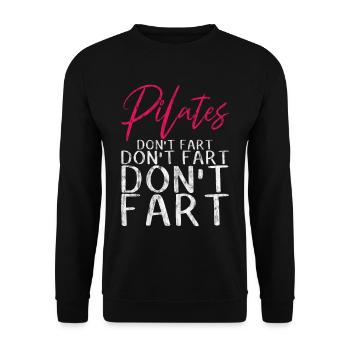 Pilates Don't Fart Don't Fart Don't Fart 3 - Unisex Pullover - Schwarz - Vorne - Alina (178cm) & Michal (187cm)