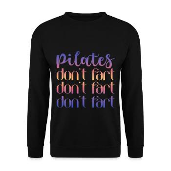 Pilates Don't Fart Don't Fart Don't Fart - Unisex Pullover - Schwarz - Vorne - Alina (178cm) & Michal (187cm)