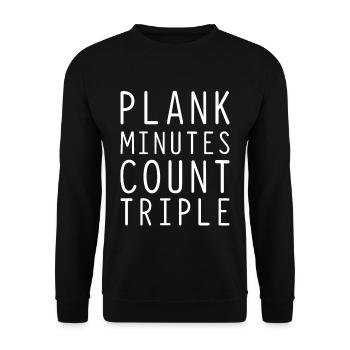 Plank Minutes Count Triple - Unisex Sweatshirt - black - Front - Alina (178cm) & Michal (187cm)