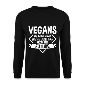 Végétaliens, nous sommes loin du futur 2 - Sweat-shirt Unisexe - noir - Devant - Alina (178cm) & Michal (187cm)