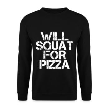 Will Squat For Pizza - Unisex Pullover - Schwarz - Vorne - Alina (178cm) & Michal (187cm)