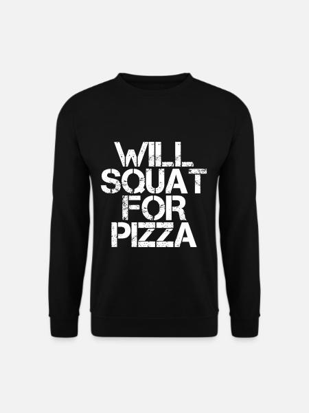 Will Squat For Pizza - Unisex Sweatshirt - black