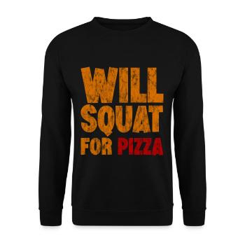 Will Squat For Pizza 3 - Unisex Pullover - Schwarz - Vorne - Alina (178cm) & Michal (187cm)