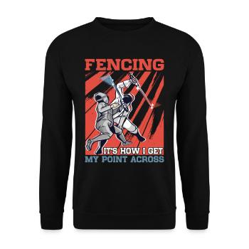 L’escrime, c’est comme ça que je fais passer mon message - Sweat-shirt Unisexe - noir - Devant - Alina (178cm) & Michal (187cm)