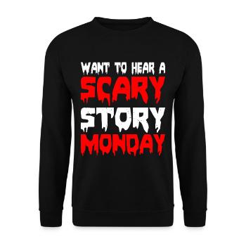 Vous voulez entendre une histoire effrayante, lundi 2 - Sweat-shirt Unisexe - noir - Devant - Alina (178cm) & Michal (187cm)