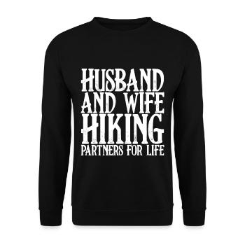Husband And Wife Hiking Partners For Life - Unisex Pullover - Schwarz - Vorne - Alina (178cm) & Michal (187cm)