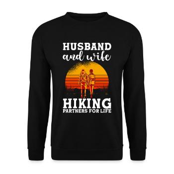 Mari et femme Partenaires de randonnée pour la vie 2 - Sweat-shirt Unisexe - noir - Devant - Alina (178cm) & Michal (187cm)