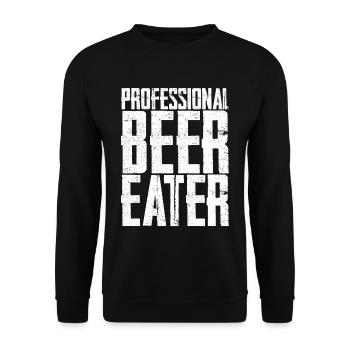 Professional Beer Eater - Unisex Sweatshirt - black - Front - Alina (178cm) & Michal (187cm)
