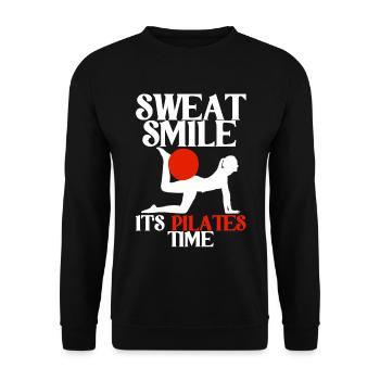 Sweat Smile It’s Pilates Time 2 - Sweat-shirt Unisexe - noir - Devant - Alina (178cm) & Michal (187cm)