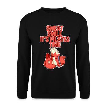Sweat Smile It's Pilates Time 4 - Unisex Sweatshirt - black - Front - Alina (178cm) & Michal (187cm)