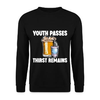 Youth Passes Thirst Remains 2 - Unisex Pullover - Schwarz - Vorne - Alina (178cm) & Michal (187cm)