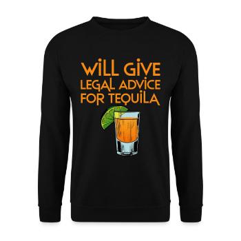 Will Give Legal Advice For Tequila 2 - Unisex Sweatshirt - black - Front - Alina (178cm) & Michal (187cm)