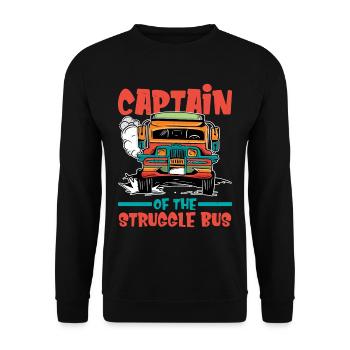 Captain Of The Struggle Bus 8 - Unisex Sweatshirt - black - Front - Alina (178cm) & Michal (187cm)
