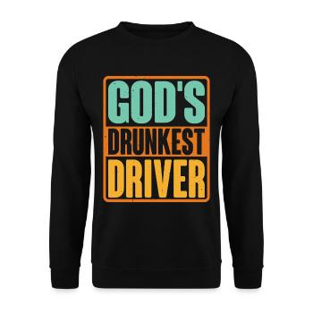 God's Drunkest Driver 5 - Unisex Sweatshirt - black - Front - Alina (178cm) & Michal (187cm)