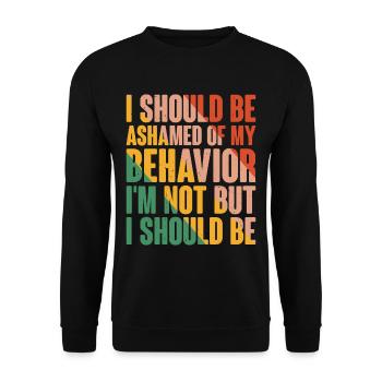 Je devrais avoir honte de mon comportement 6 - Sweat-shirt Unisexe - noir - Devant - Alina (178cm) & Michal (187cm)