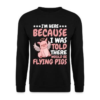 On m’a dit qu’il y aurait des cochons volants 10 - Sweat-shirt Unisexe - noir - Devant - Alina (178cm) & Michal (187cm)