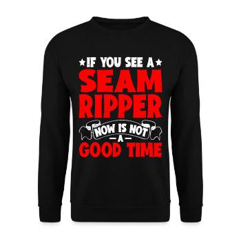 If You See A Seam Ripper, Now Is Not A Good Time 5 - Unisex Sweatshirt - black - Front - Alina (178cm) & Michal (187cm)