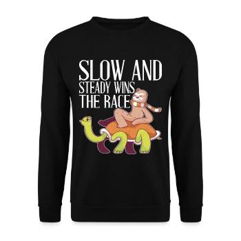 Slow And Steady Wins The Race 6 - Unisex Pullover - Schwarz - Vorne - Alina (178cm) & Michal (187cm)