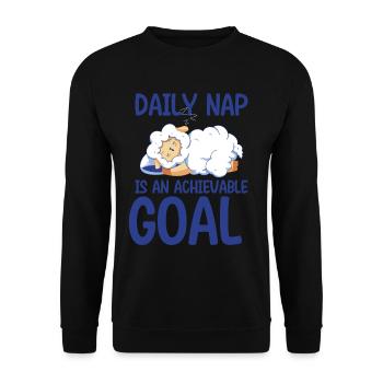 Daily nap is an achievable goal 2 - Unisex Sweatshirt - black - Front - Alina (178cm) & Michal (187cm)