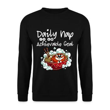 Daily nap is an achievable goal 4 - Unisex Sweatshirt - black - Front - Alina (178cm) & Michal (187cm)