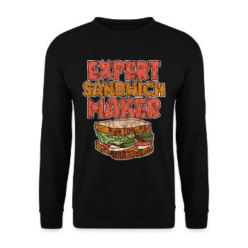 Expert Sandwich Maker 3 - Unisex Sweatshirt - black - Front - Alina (178cm) & Michal (187cm)