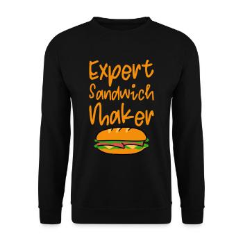 Expert Sandwich Maker 4 - Unisex Sweatshirt - black - Front - Alina (178cm) & Michal (187cm)