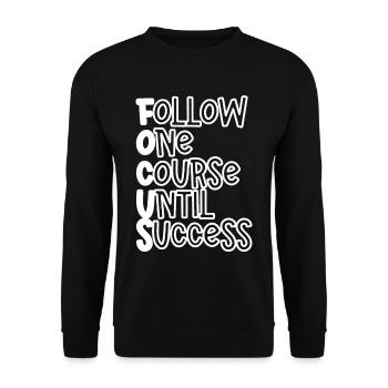Suivre un cours jusqu’au succès - Sweat-shirt Unisexe - noir - Devant - Alina (178cm) & Michal (187cm)