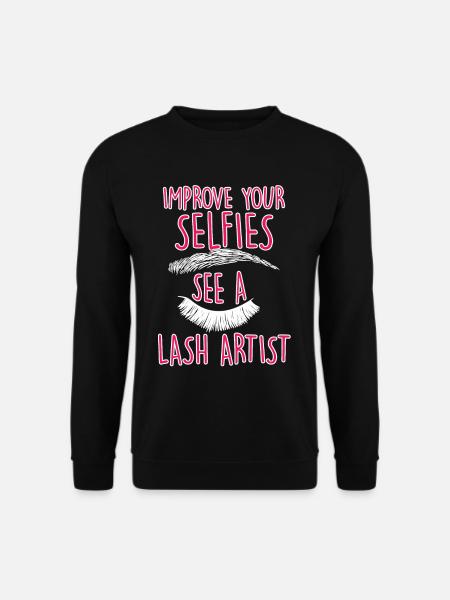 Improve Your Selfies See A Lash Artist 4 - Unisex Pullover - Schwarz