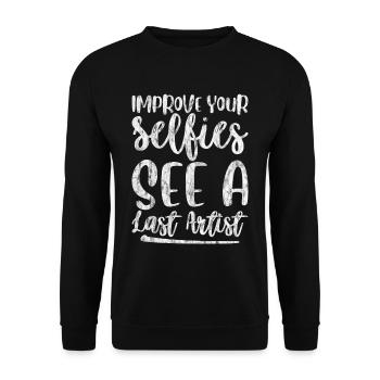 Improve Your Selfies See A Lash Artist 3 - Unisex Pullover - Schwarz - Vorne - Alina (178cm) & Michal (187cm)
