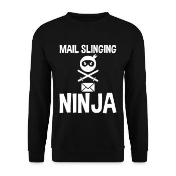 Mail Slinging Ninja 4 - Unisex Sweatshirt - black - Front - Alina (178cm) & Michal (187cm)