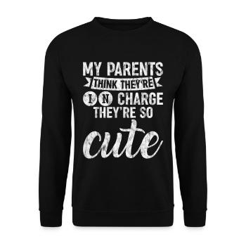 My Parents Think Theyre In Charge They're So Cute3 - Unisex Sweatshirt - black - Front - Alina (178cm) & Michal (187cm)