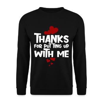 Thanks For Putting Up With Me - Unisex Pullover - Schwarz - Vorne - Alina (178cm) & Michal (187cm)