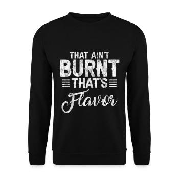 That Ain't Burnt That's Flavor 3 - Unisex Sweatshirt - black - Front - Alina (178cm) & Michal (187cm)