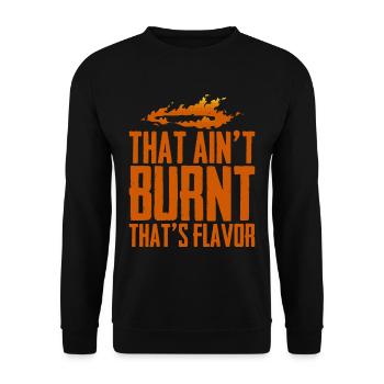 That Ain't Burnt That's Flavor 2 - Unisex Sweatshirt - black - Front - Alina (178cm) & Michal (187cm)