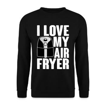 I Love My Air Fryer 4 - Unisex Pullover - Schwarz - Vorne - Alina (178cm) & Michal (187cm)