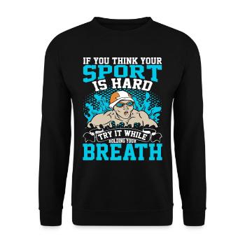 Try It While Holding Your Breath 4 - Unisex Pullover - Schwarz - Vorne - Alina (178cm) & Michal (187cm)