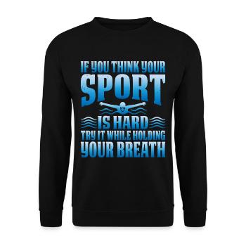 Try It While Holding Your Breath 5 - Unisex Pullover - Schwarz - Vorne - Alina (178cm) & Michal (187cm)