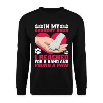 I Reached For A Hand And Found A Paw 4 - Unisex Pullover - Schwarz - Vorne - Alina (178cm) & Michal (187cm)