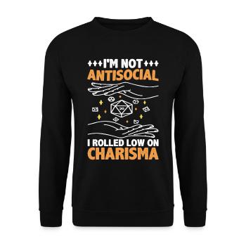 Je ne suis pas antisocial, j’ai roulé bas sur le charisme 4 - Sweat-shirt Unisexe - noir - Devant - Alina (178cm) & Michal (187cm)