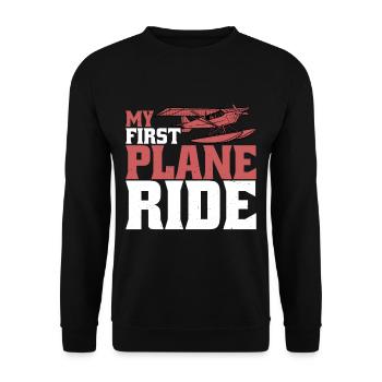 My First Plane Ride 54 - Unisex Pullover - Schwarz - Vorne - Alina (178cm) & Michal (187cm)
