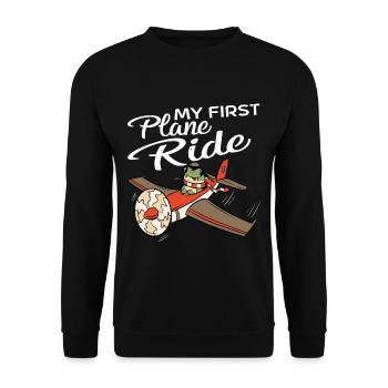 My First Plane Ride 56 - Unisex Sweatshirt - black - Front - Alina (178cm) & Michal (187cm)